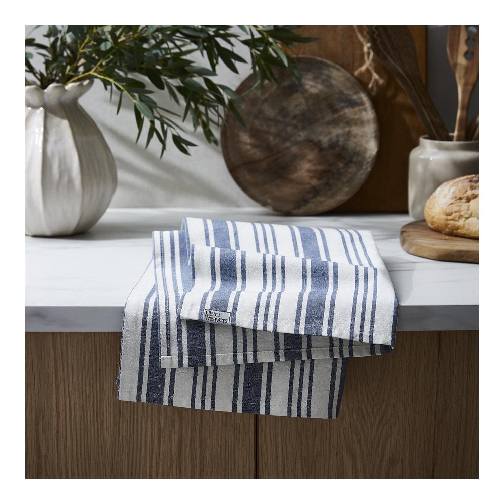Denim Stripe Cotton Tea Towel
