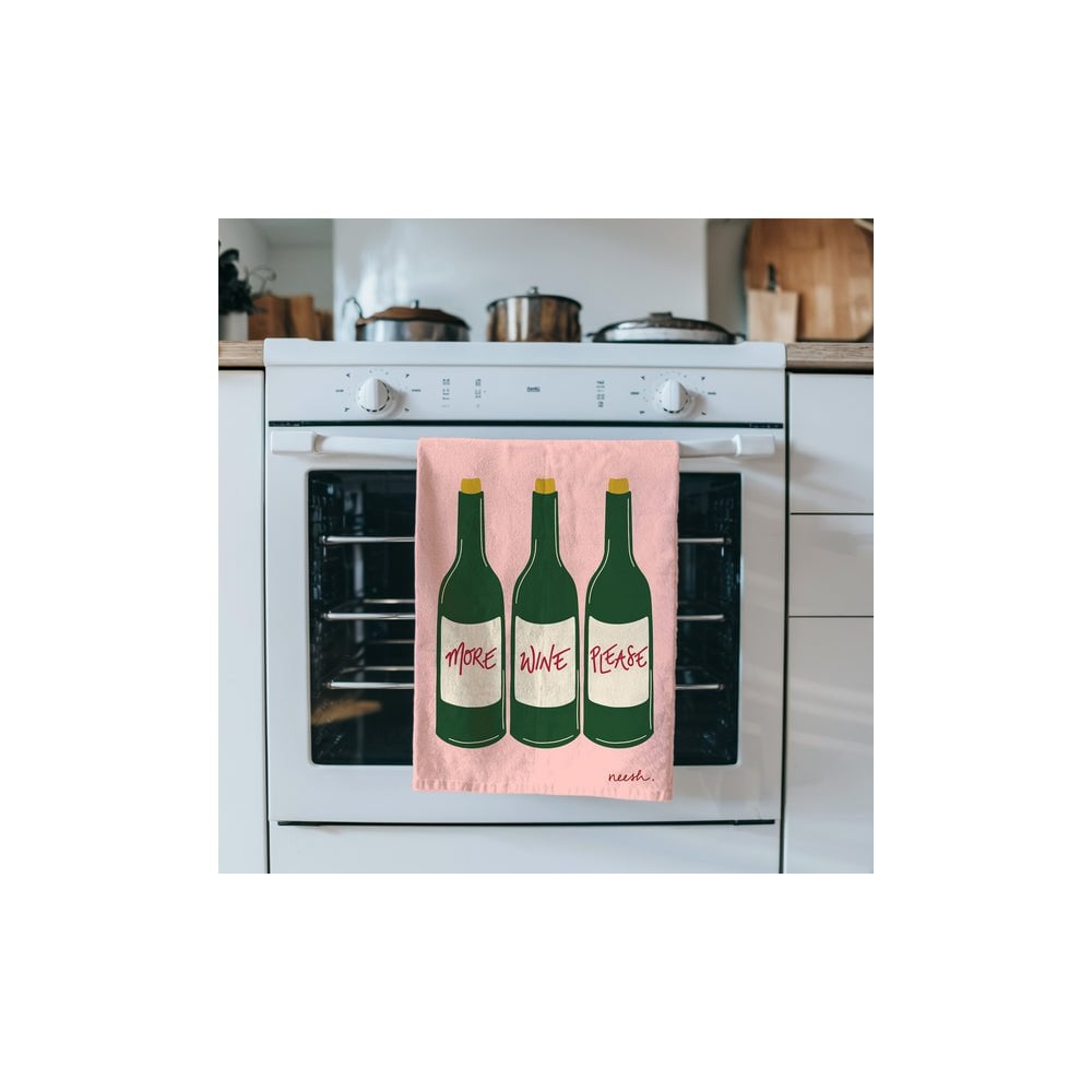 More Wine Please Tea Towel