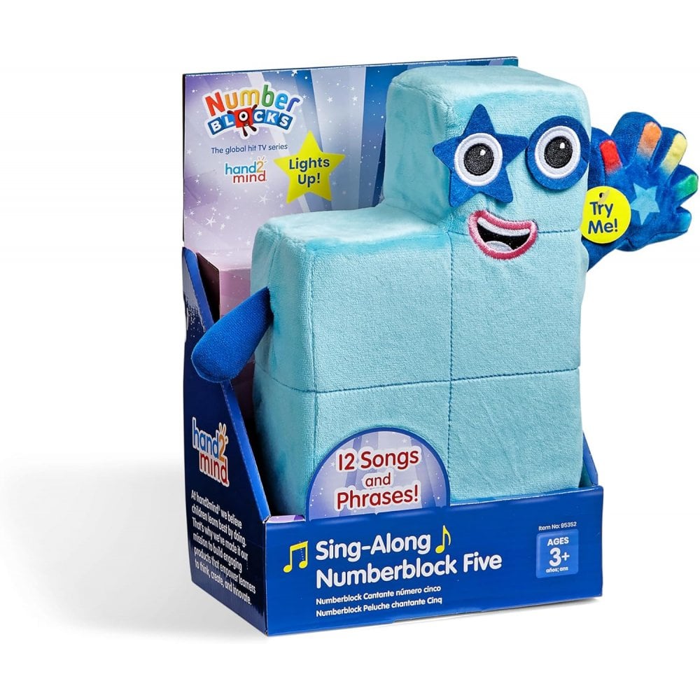 Learning Resources Sing-Along Numberblock Five Plush Interactive Toy
