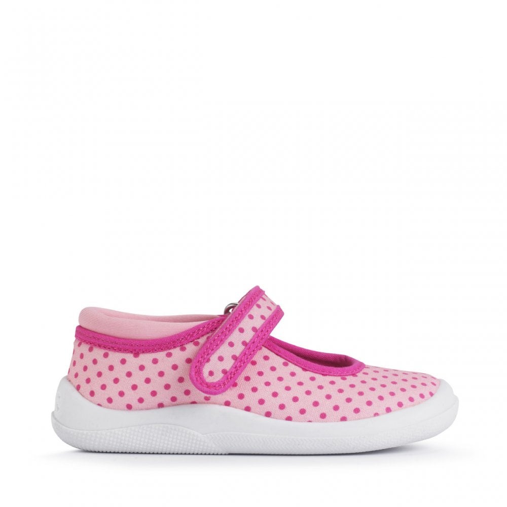 Wriggles Mary Jane pink polka dot girls rip-tape first walking shoes