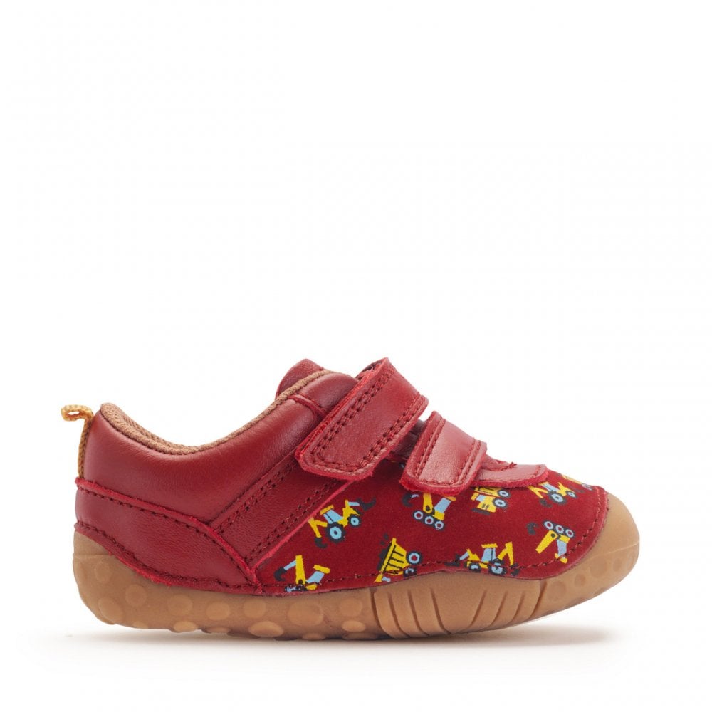 Little Smile leather/nubuck floral girls rip-tape pre-walkers