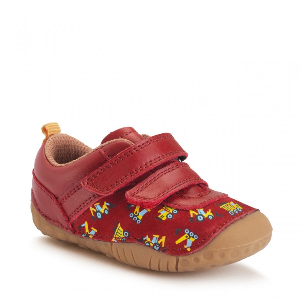 Little Smile leather/nubuck floral girls rip-tape pre-walkers