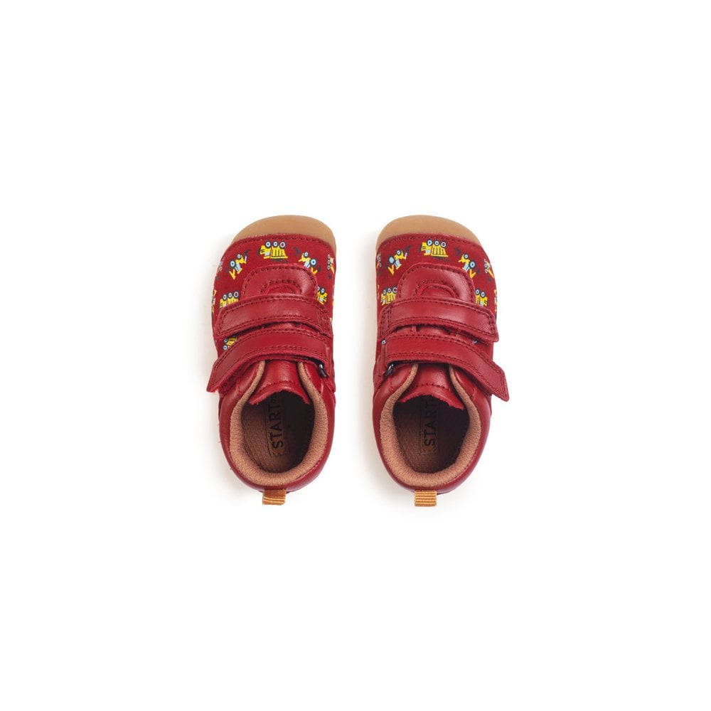 Little Smile leather/nubuck floral girls rip-tape pre-walkers