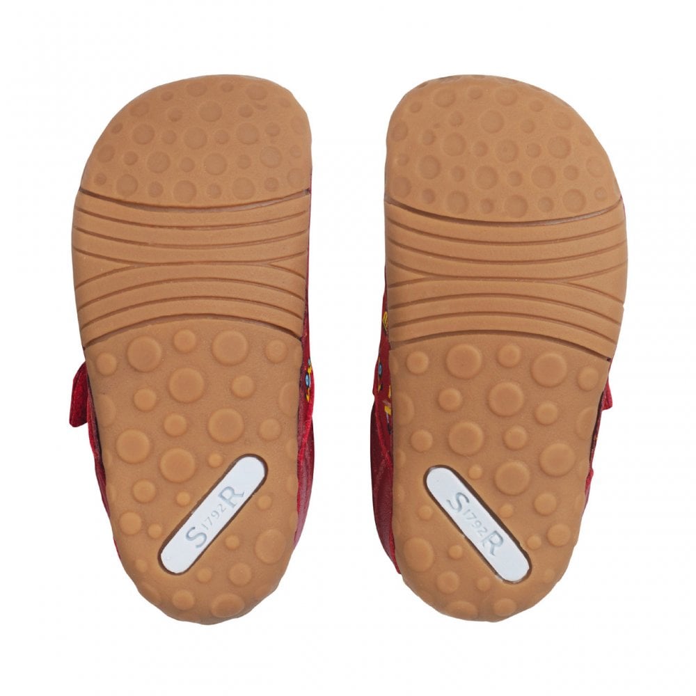 Little Smile leather/nubuck floral girls rip-tape pre-walkers