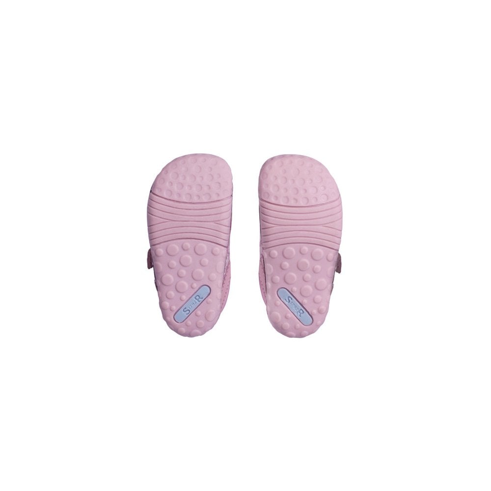 Little Smile leather/nubuck floral girls rip-tape pre-walkers