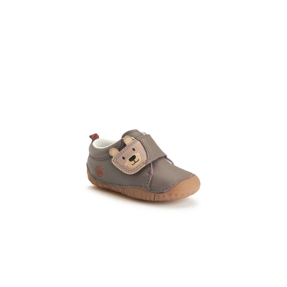 Bear Hug Pine bark leather/nubuck bear rip-tape pre-walkers