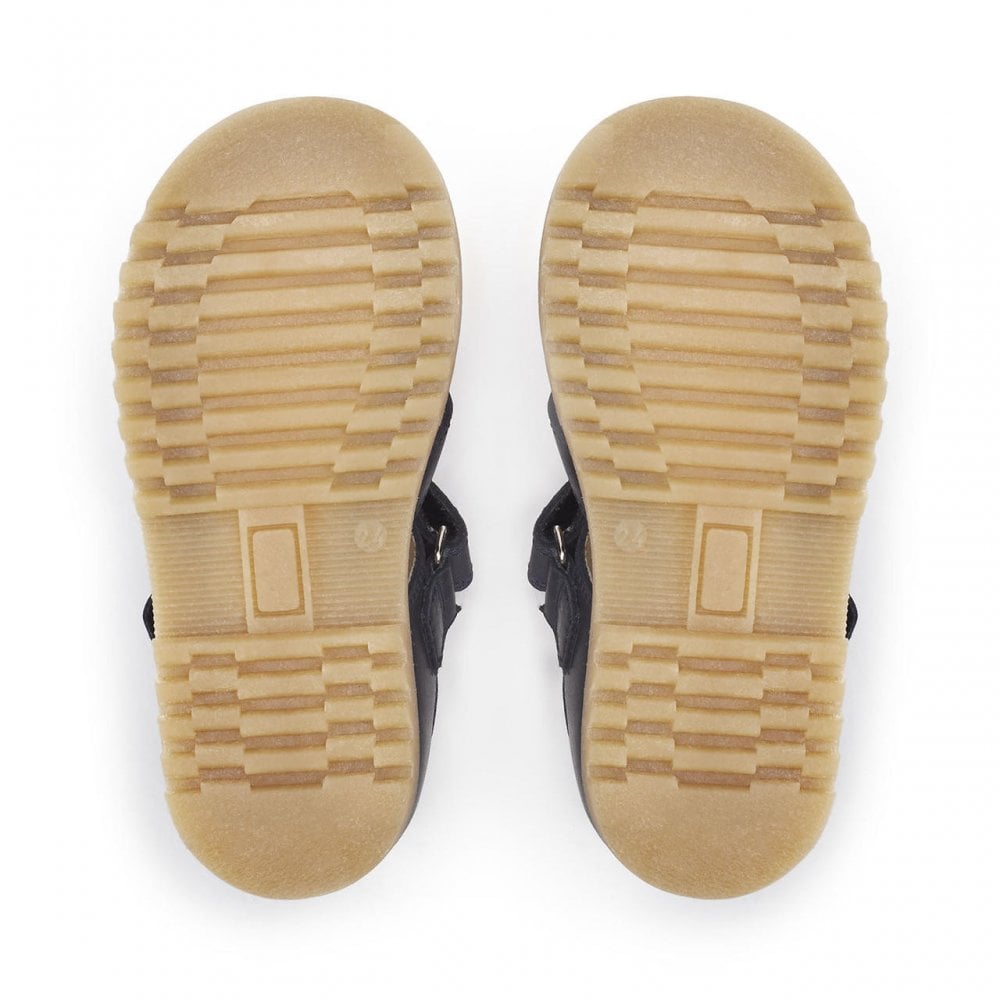 Dino Park Navy leather rip-tape sandals