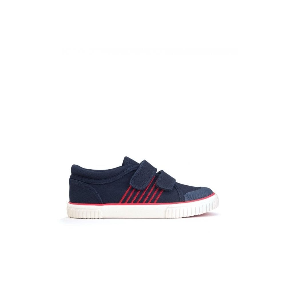 Sandy Beach Navy Boys And Girls Closed Rip-Tape Canvas Shoes