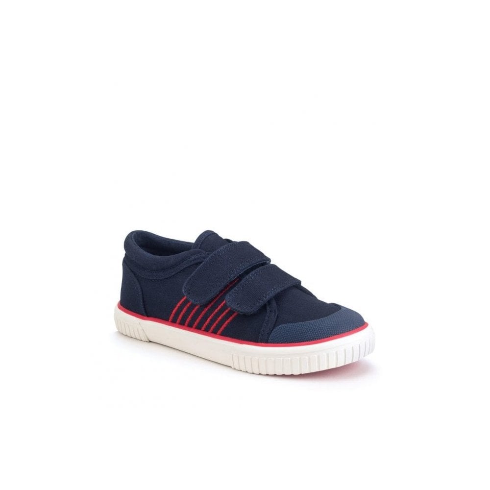 Sandy Beach Navy Boys And Girls Closed Rip-Tape Canvas Shoes