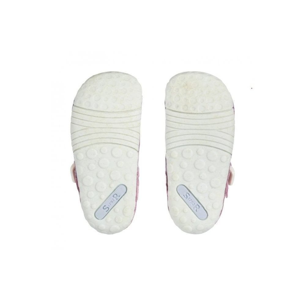 Little Paws Pink Nubuck/Leather Bunny Girls T-Bar Buckle Pre-Walking Shoes