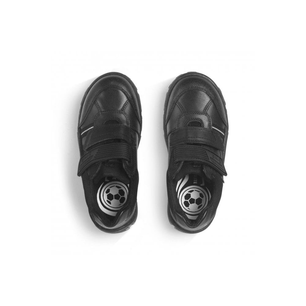 Luke Black leather boys rip-tape casual school shoes