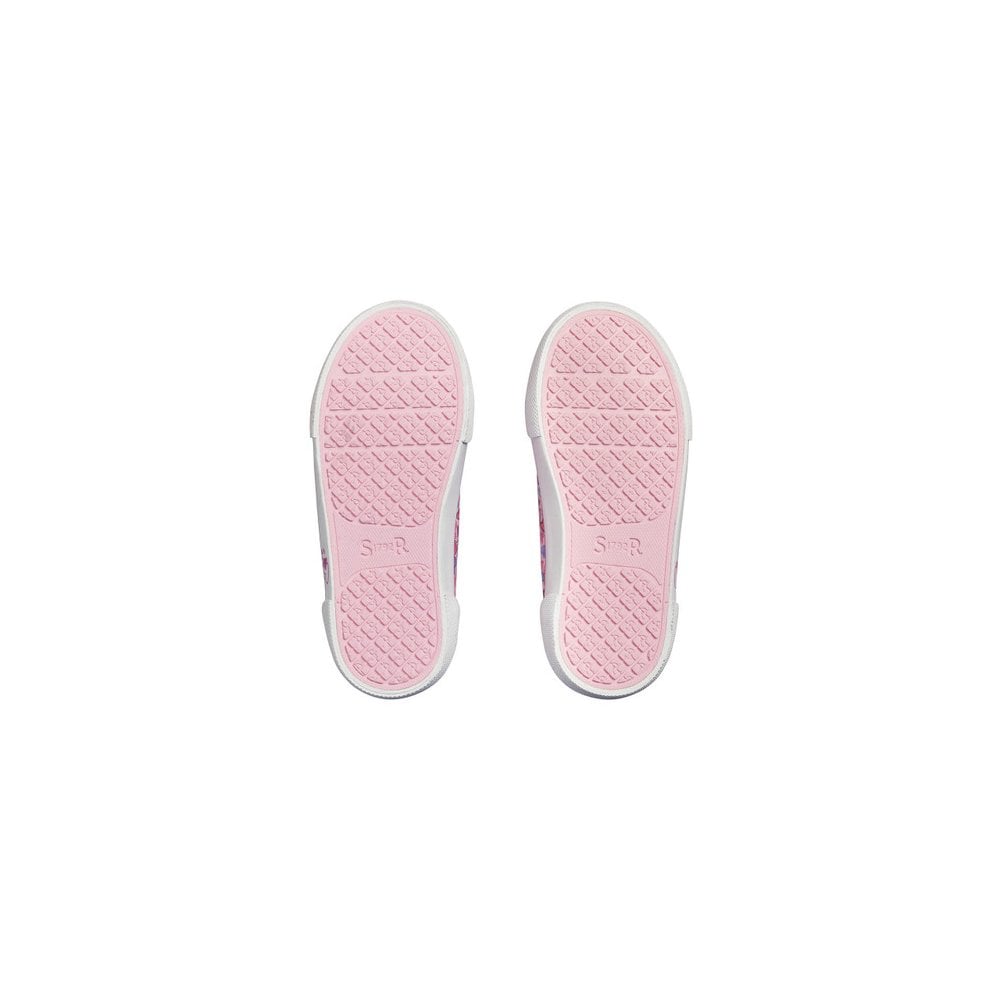 Love Heart Print Closed Rip-Tape Girls Canvas Shoes