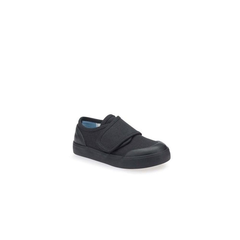 Skip Black rip-tape canvas school plimsolls