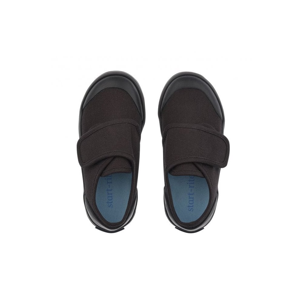 Skip Black rip-tape canvas school plimsolls
