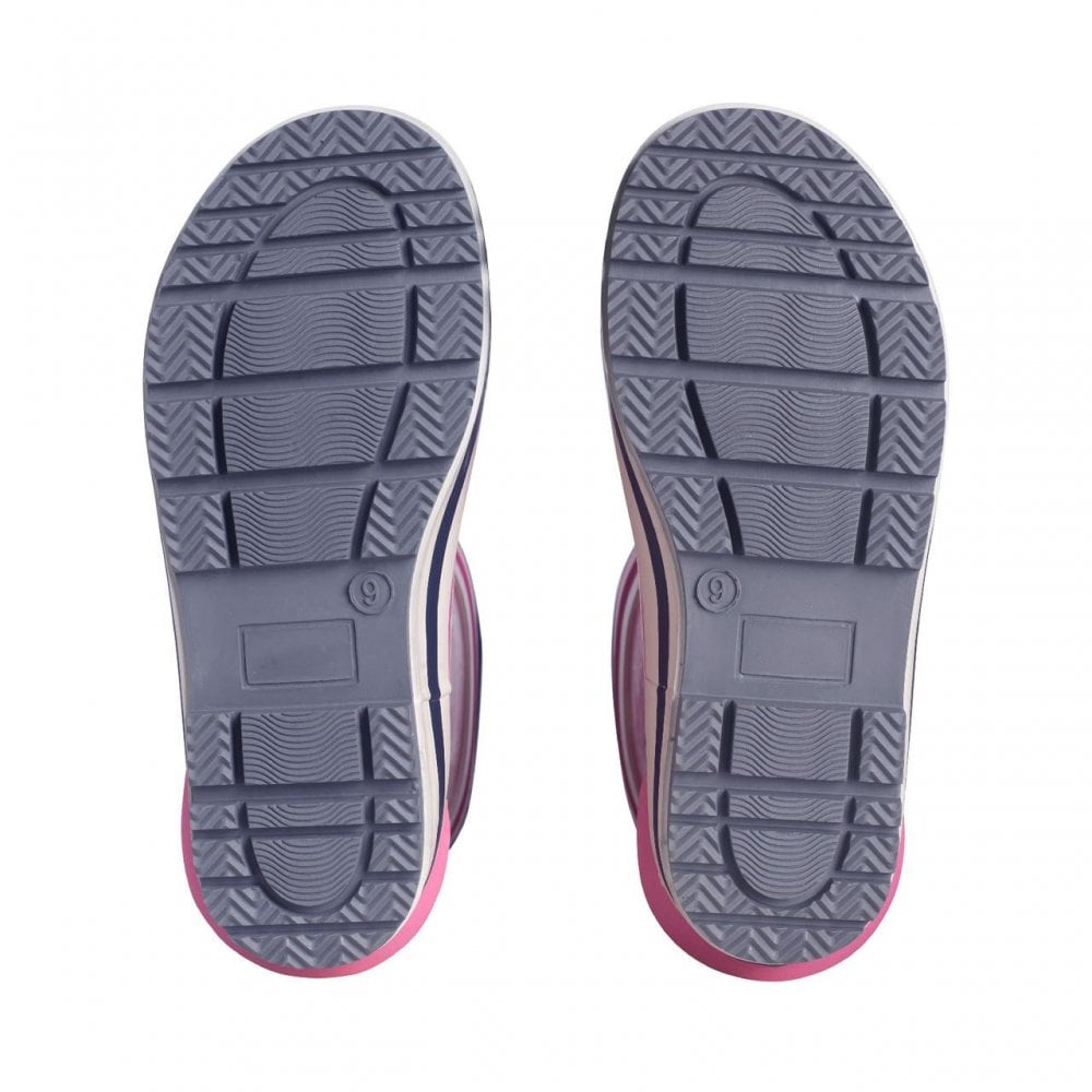 Big Puddle Pink daisy girls waterproof wellies