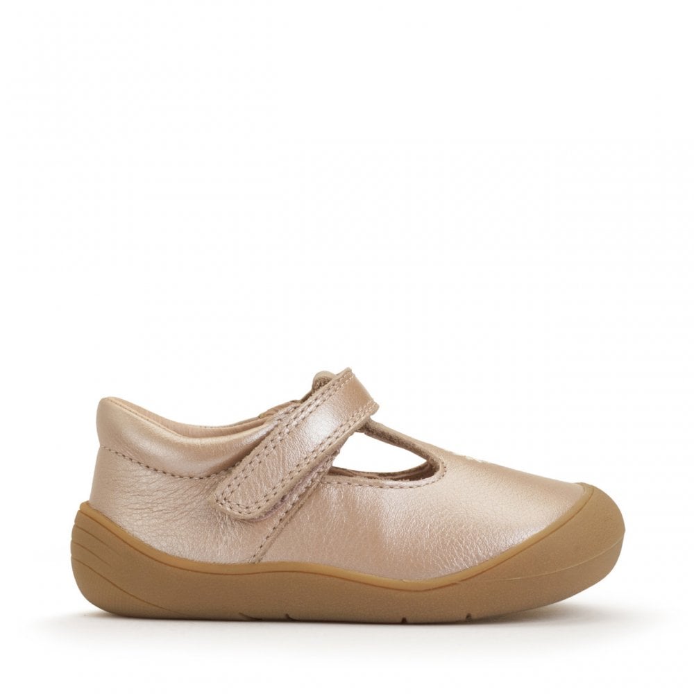 Floret leather girls riptape first walking shoes