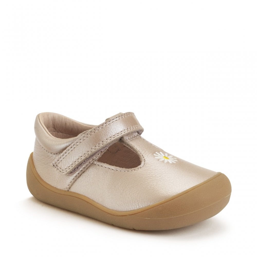 Floret leather girls riptape first walking shoes