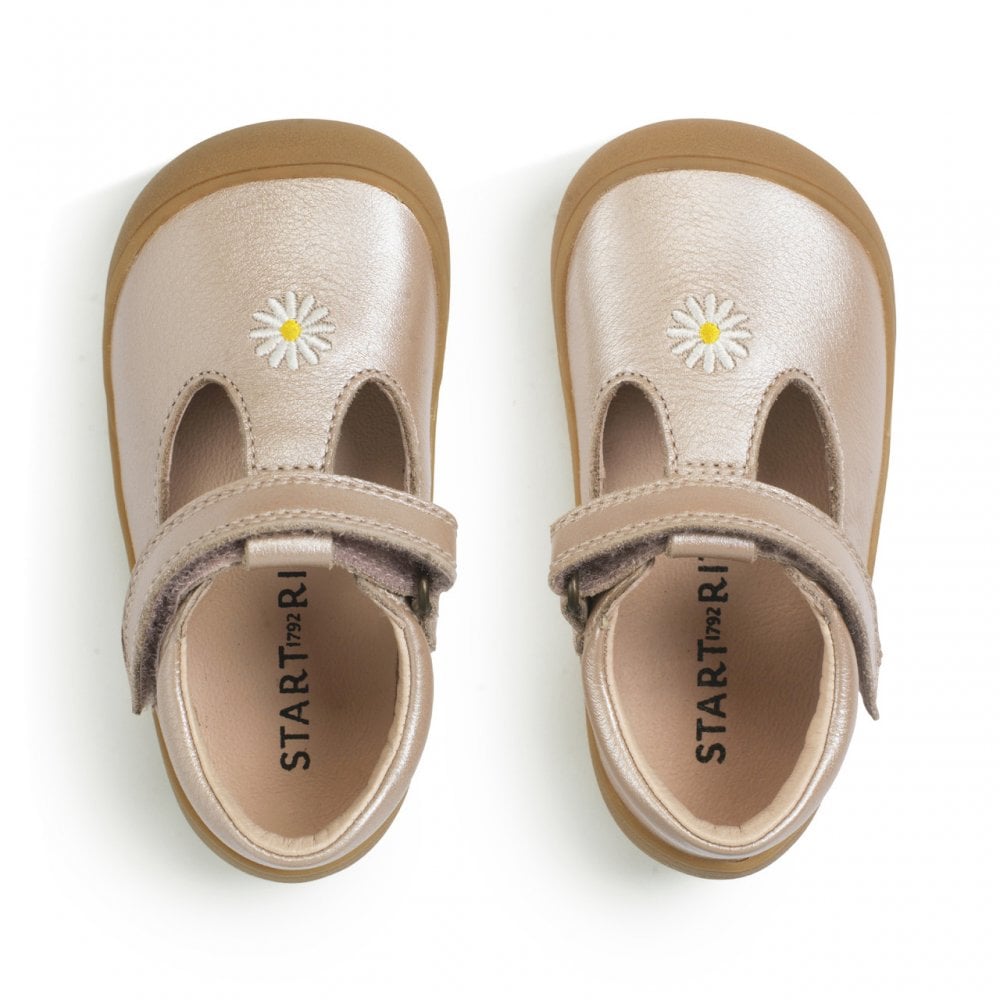 Floret leather girls riptape first walking shoes