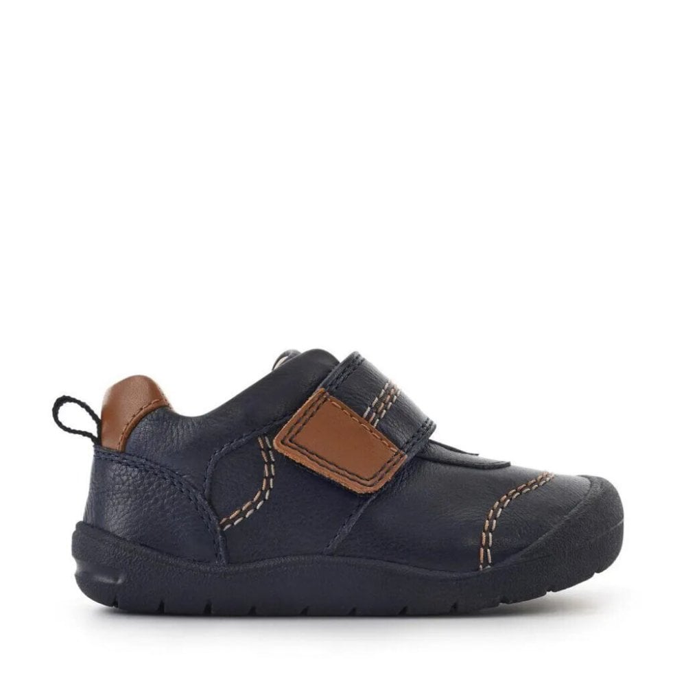 Footprint Leather Boys Rip-Tape First Walking Shoes
