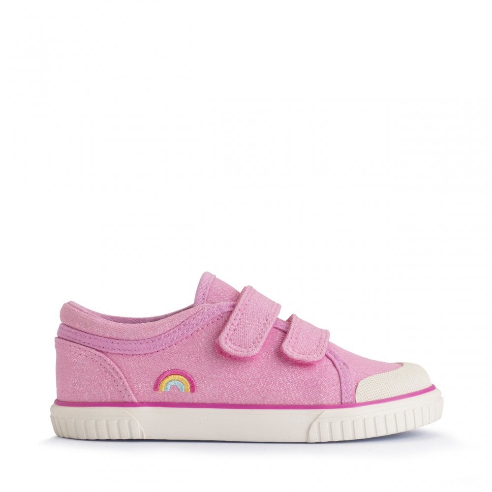 Sandy Beach girls closed rip-tape canvas shoes