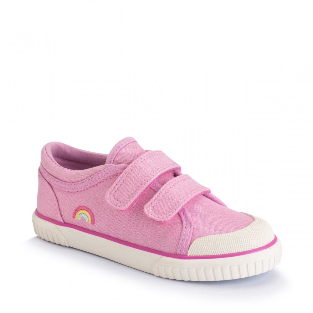 Sandy Beach girls closed rip-tape canvas shoes