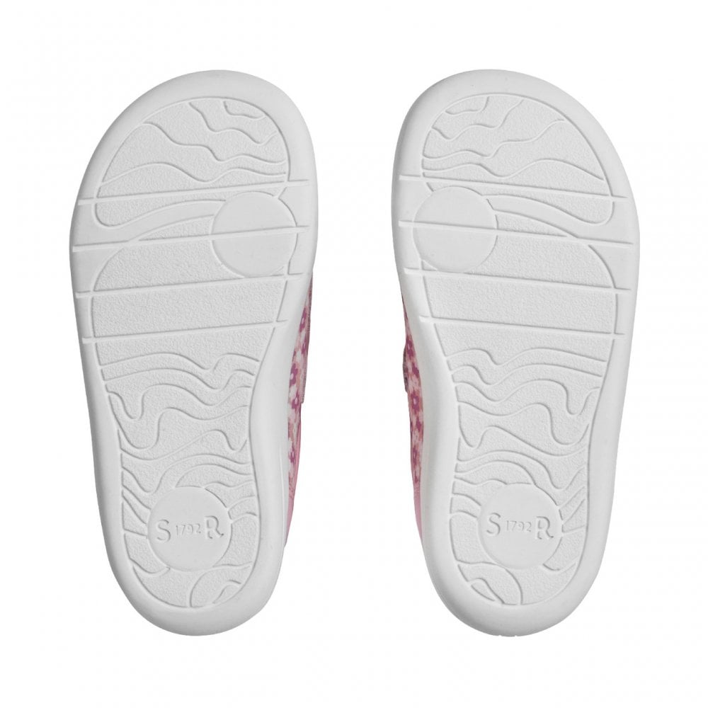 Playhouse Sugar pink leather floral rip-tape girls first walking shoes