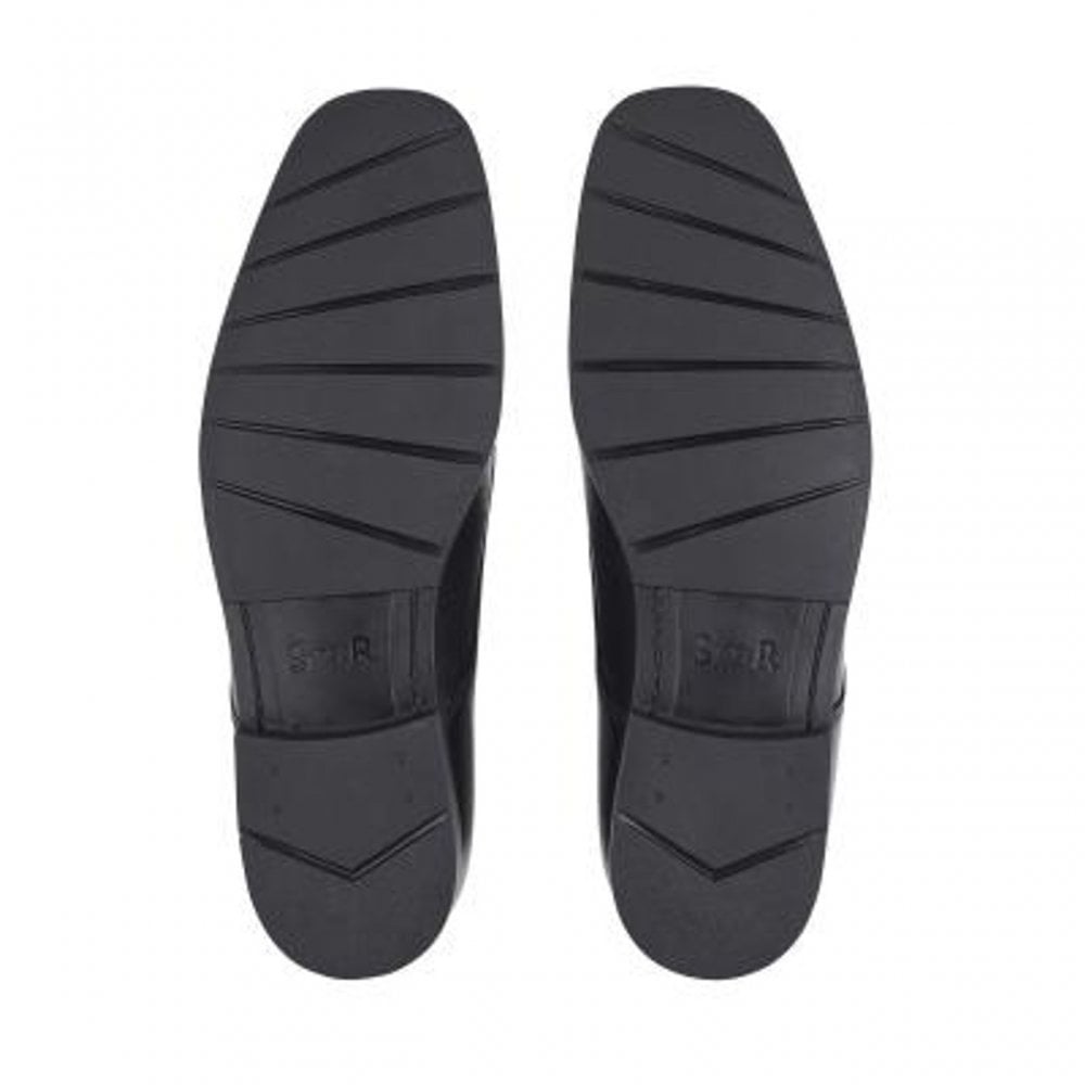 Academy Black leather boys primary lace-up school shoes