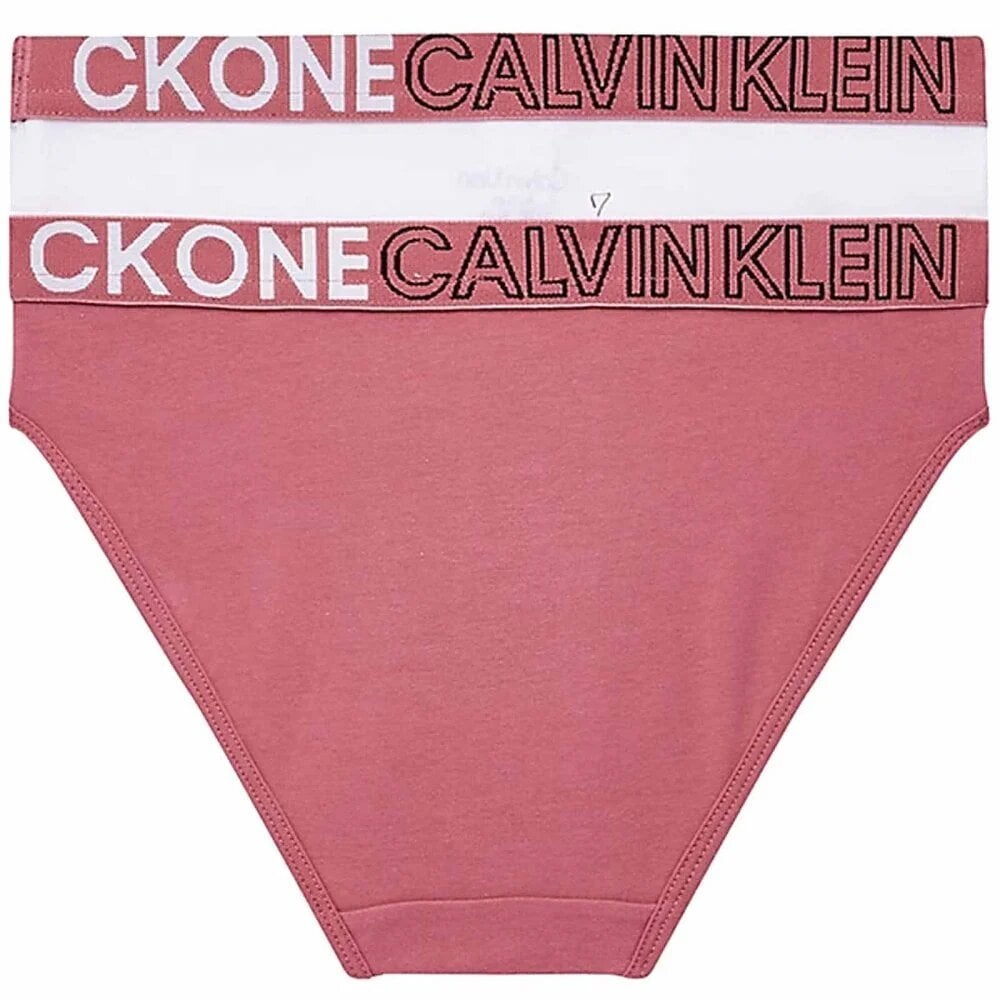 Girls 2 Pack CK One Bikini Brief, Berry Blush/Pvh White
