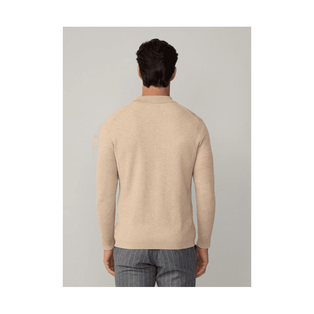 Wool Long Sleeve Knitted Polo