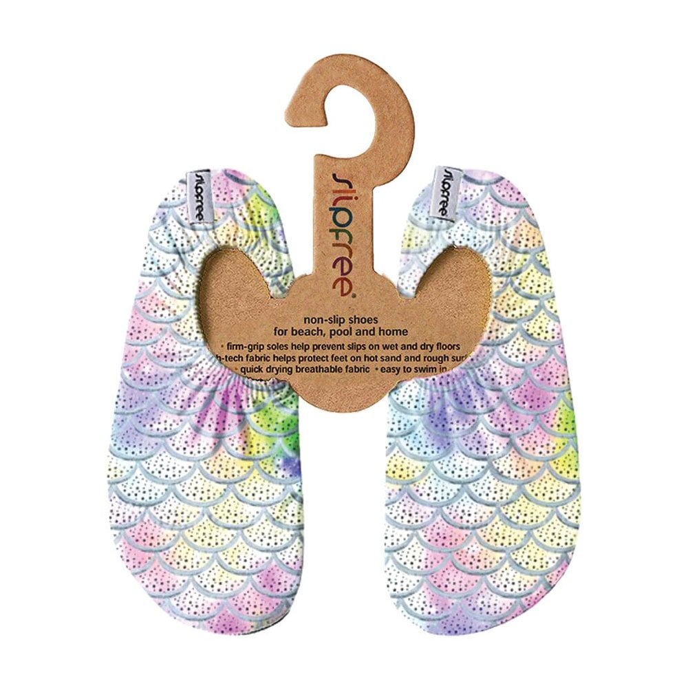 Finny Rainbow Mermaid Foil Print Kids Slipfree Shoes