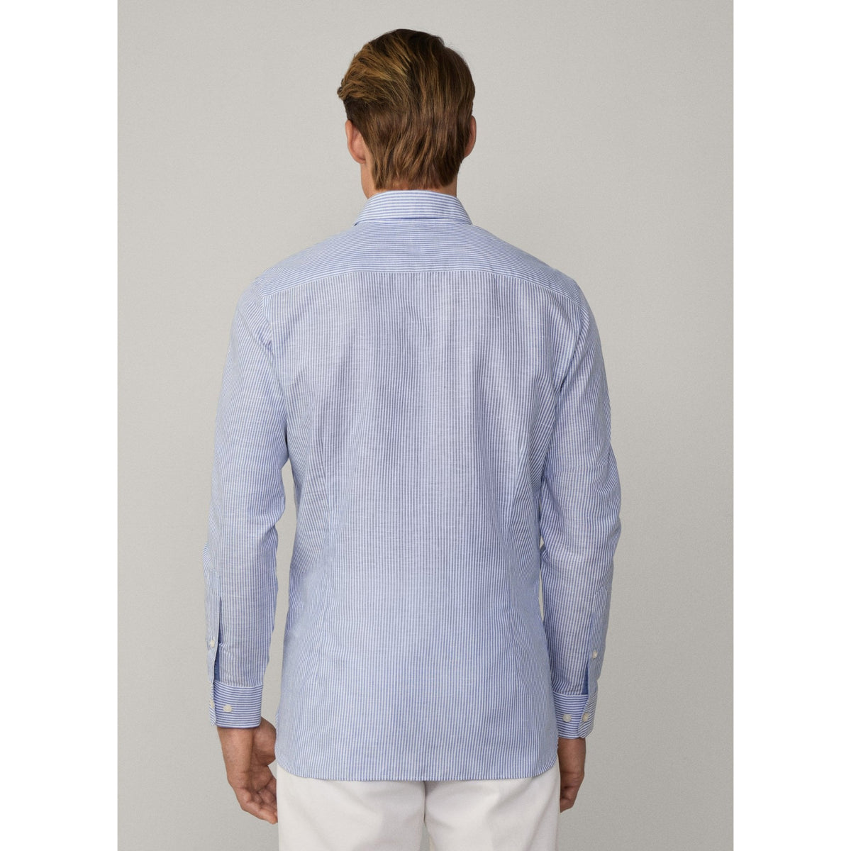 Tailored Fit Linen Bengal Stripe Shirt