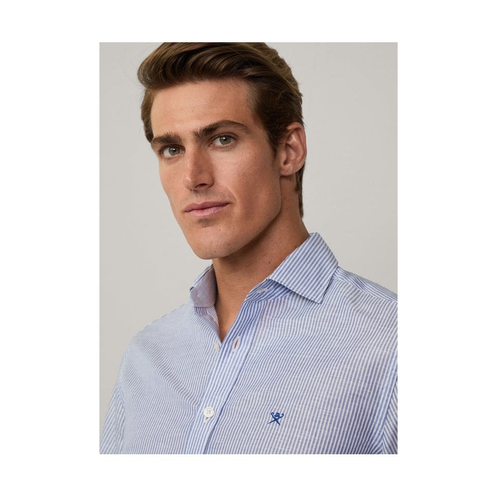Tailored Fit Linen Bengal Stripe Shirt