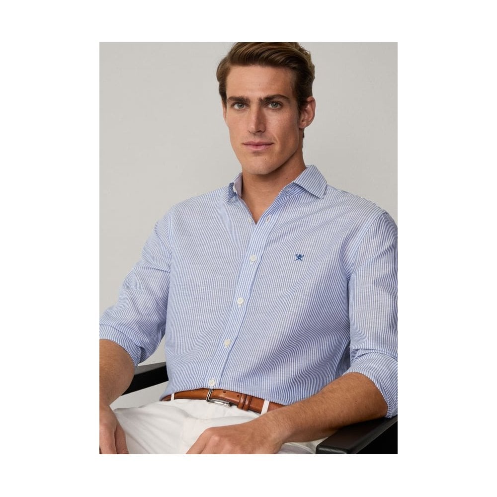 Tailored Fit Linen Bengal Stripe Shirt