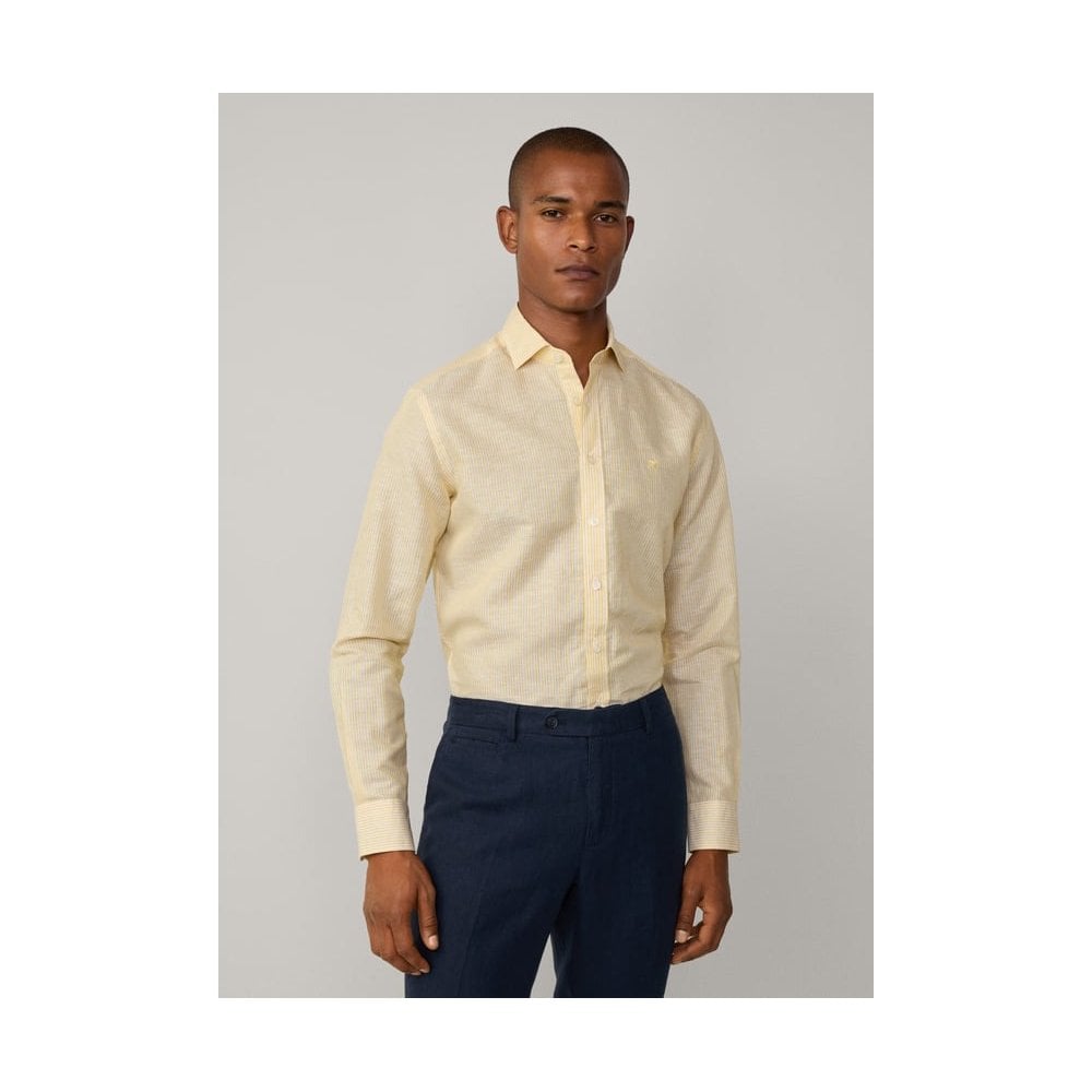 Tailored Fit Linen Bengal Stripe Shirt