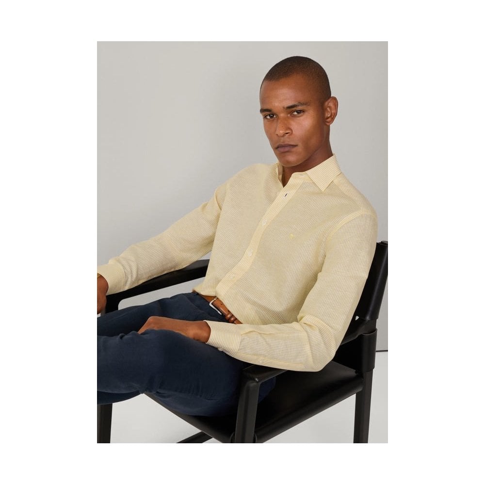 Tailored Fit Linen Bengal Stripe Shirt