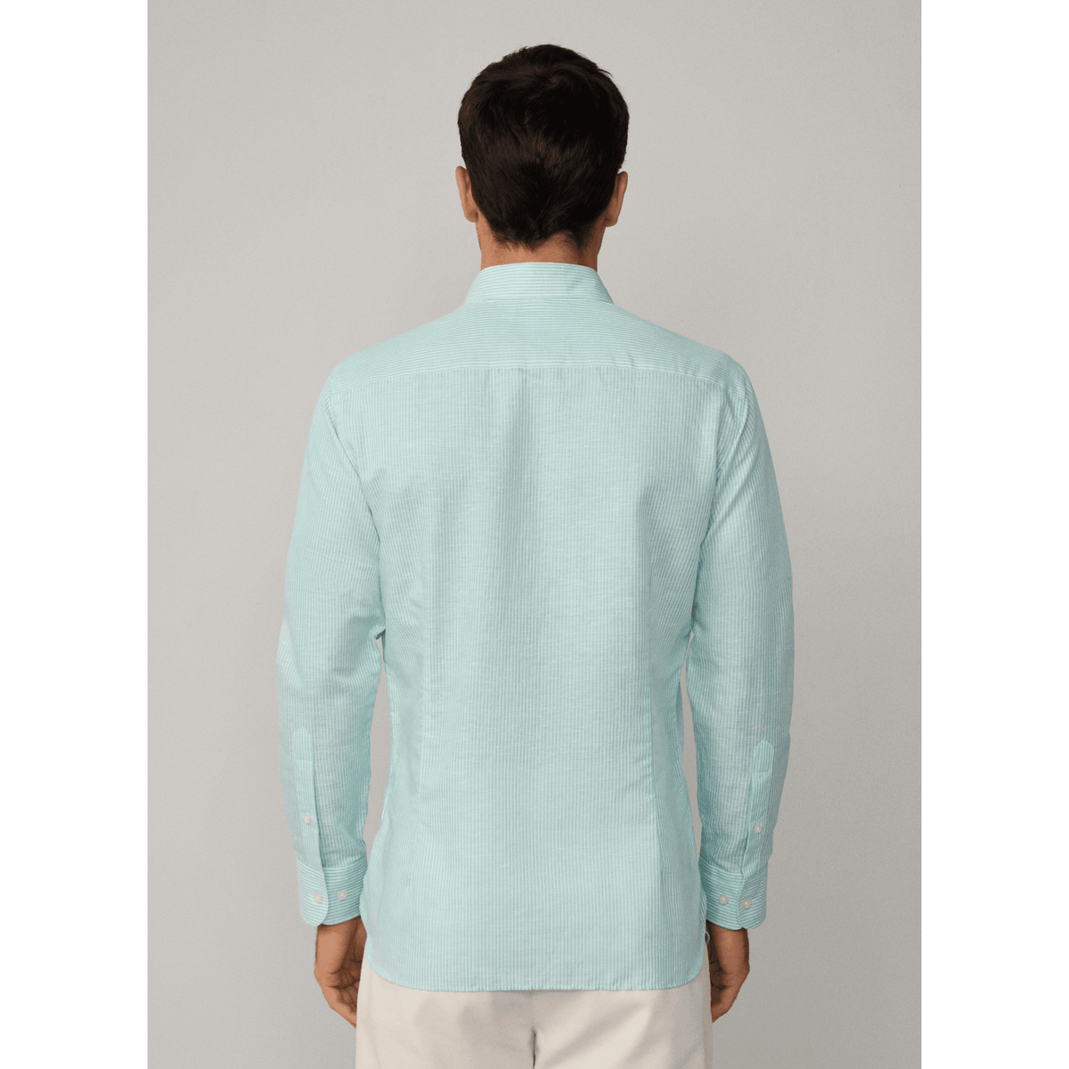 Tailored Fit Linen Bengal Stripe Shirt