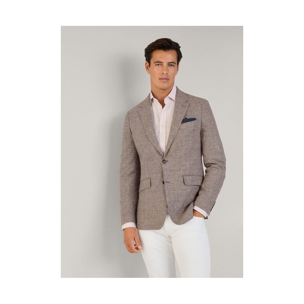 Cotton-Linen Glen Check Blazer