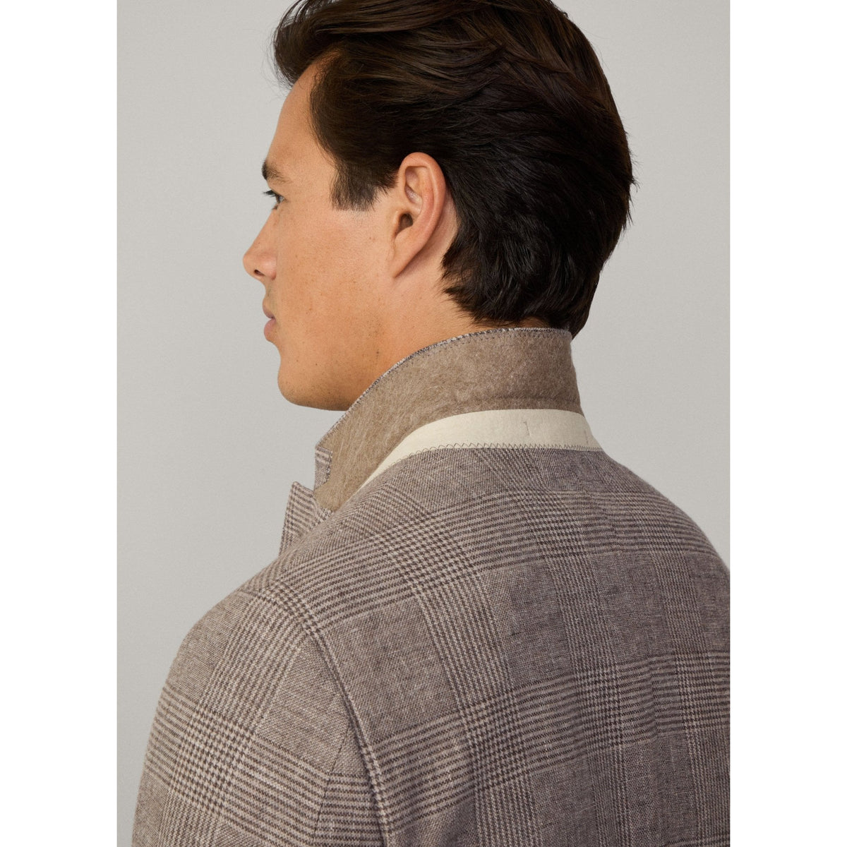 Cotton-Linen Glen Check Blazer