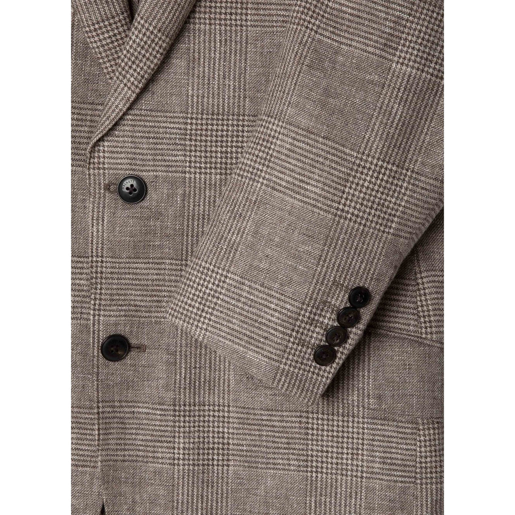 Cotton-Linen Glen Check Blazer