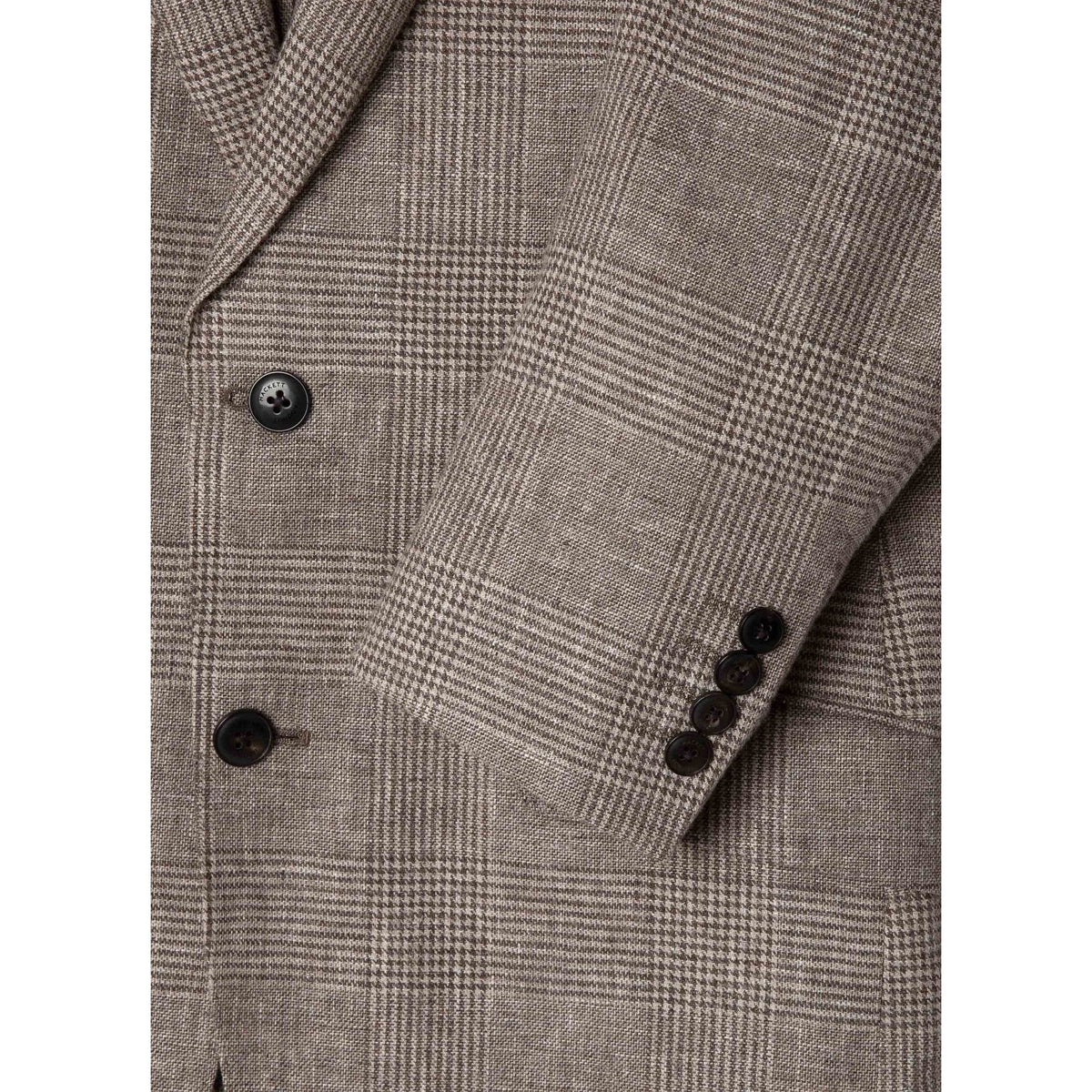 Cotton-Linen Glen Check Blazer