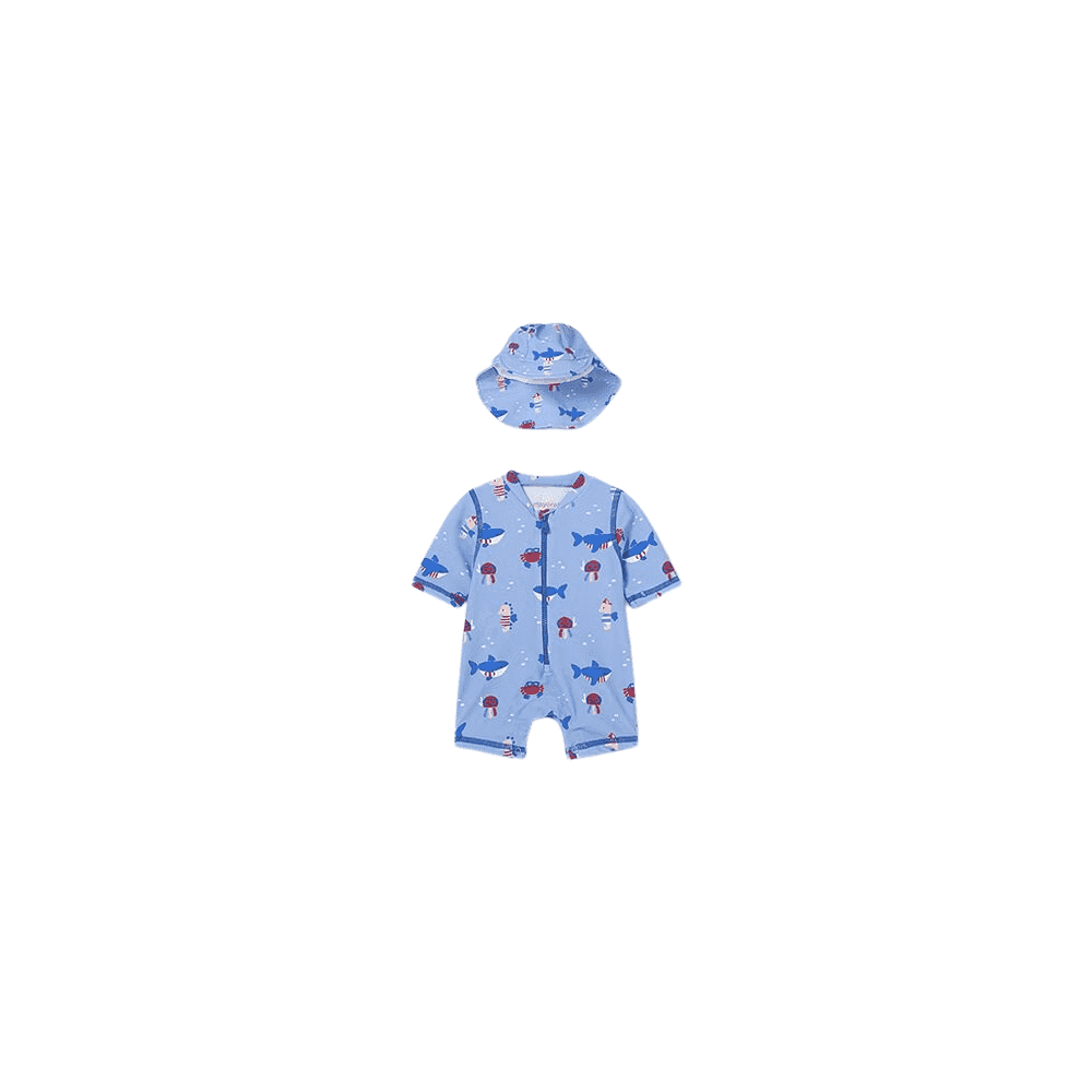 Bathing bodysuit with hat