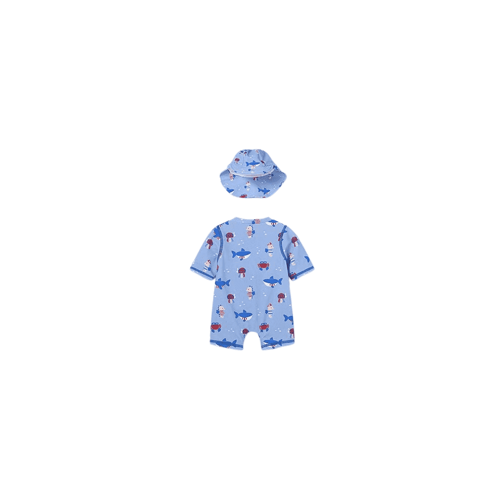Bathing bodysuit with hat