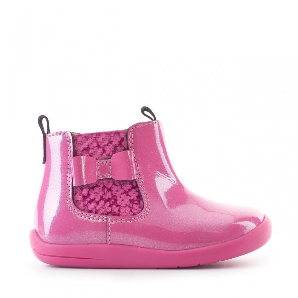 Wonderland glitter patent girls zip-up boots