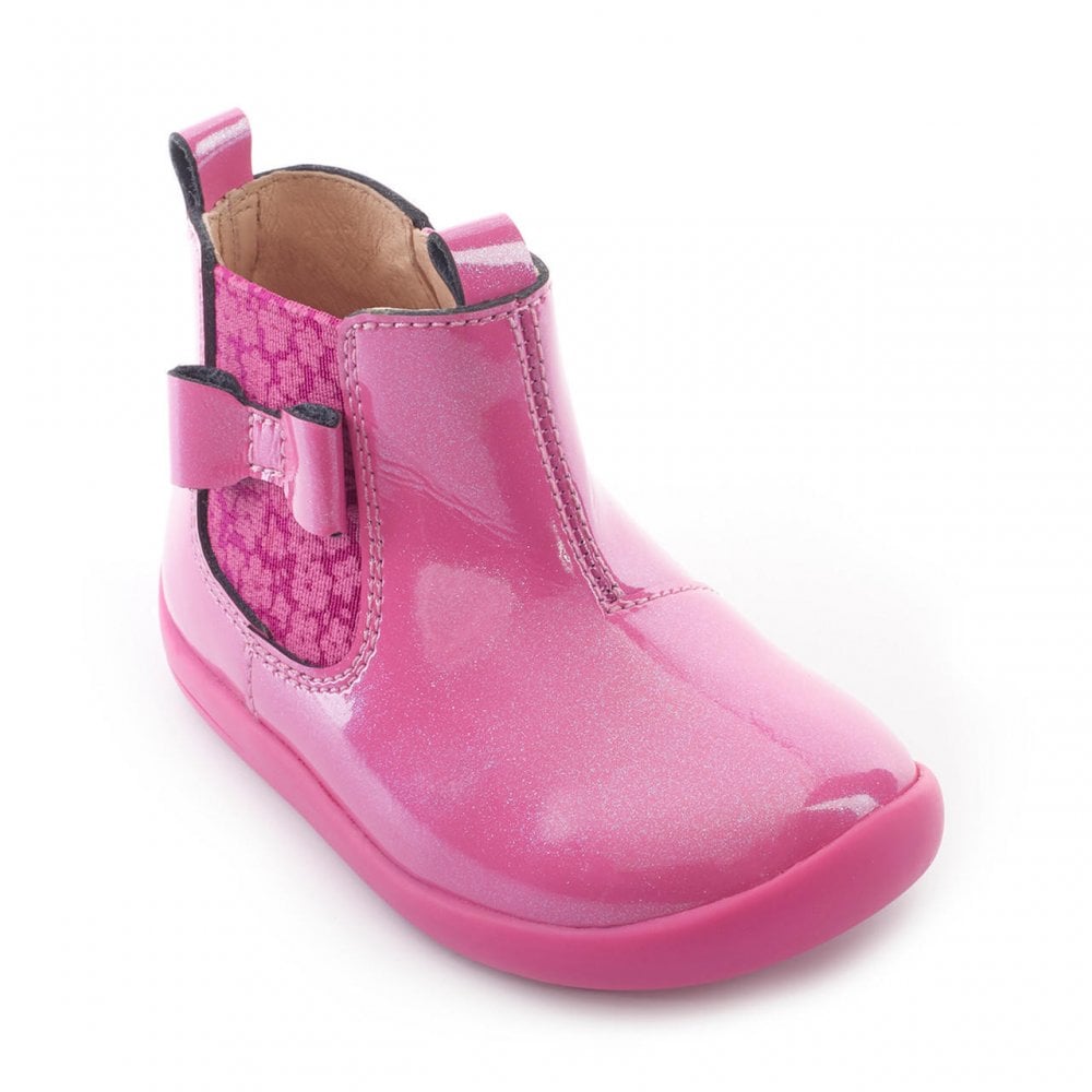 Wonderland glitter patent girls zip-up boots