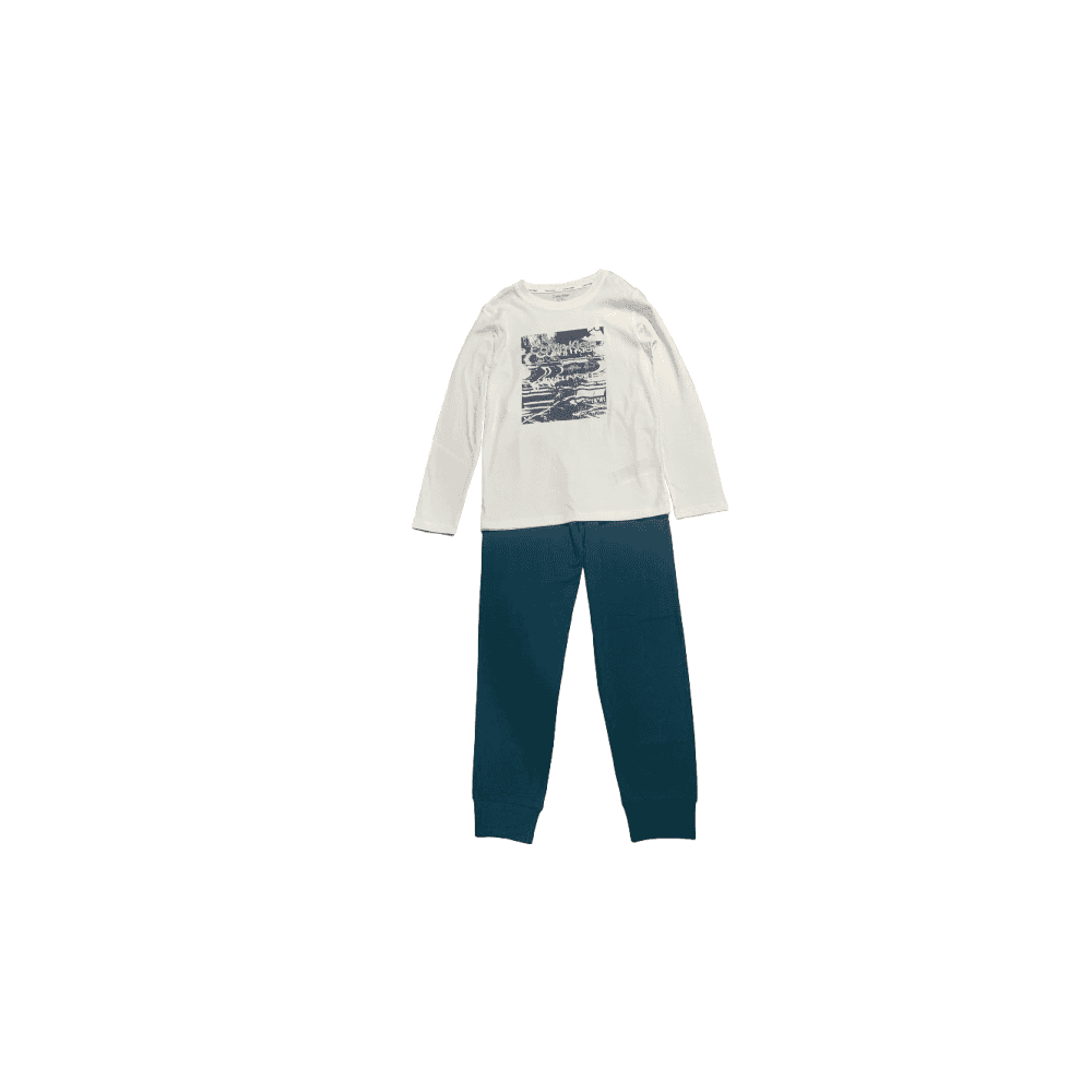 Modern T-Shirt And Cuffed Trousers Knit Pyjama Set