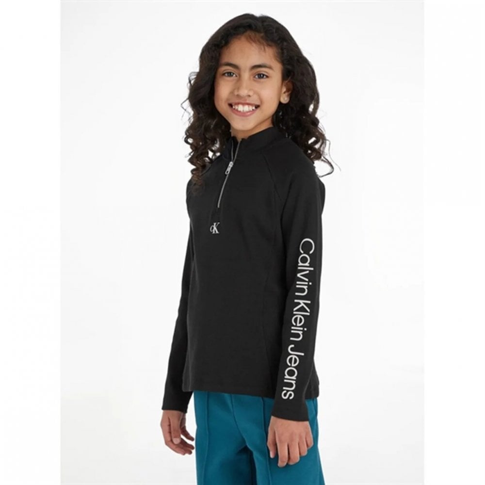 Hero Logo Rib Zip Up Ls Bluse