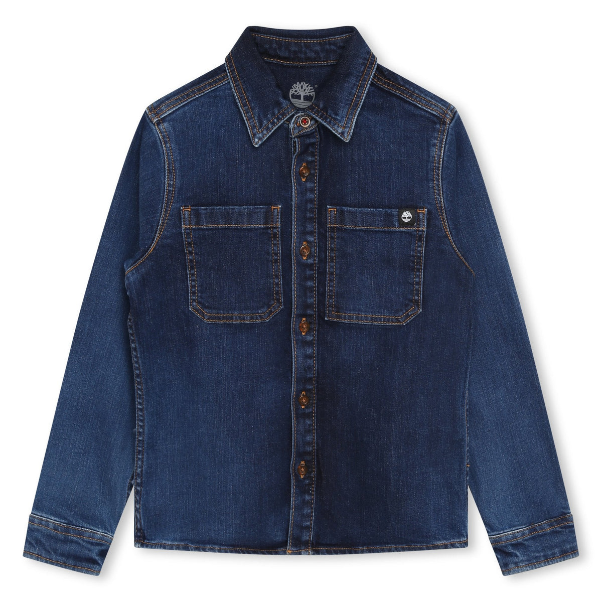Buttoned denim shirt jacket