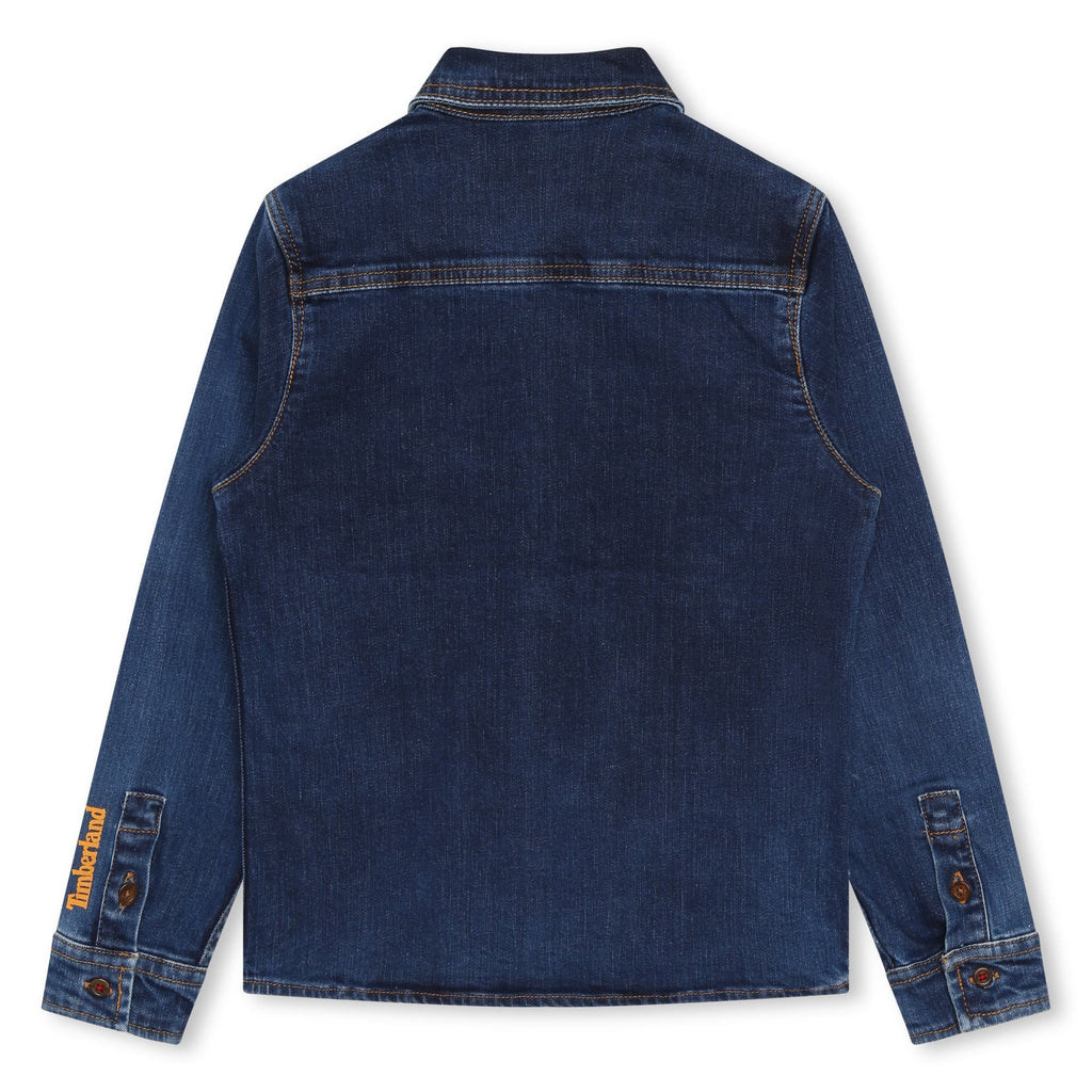 Buttoned denim shirt jacket
