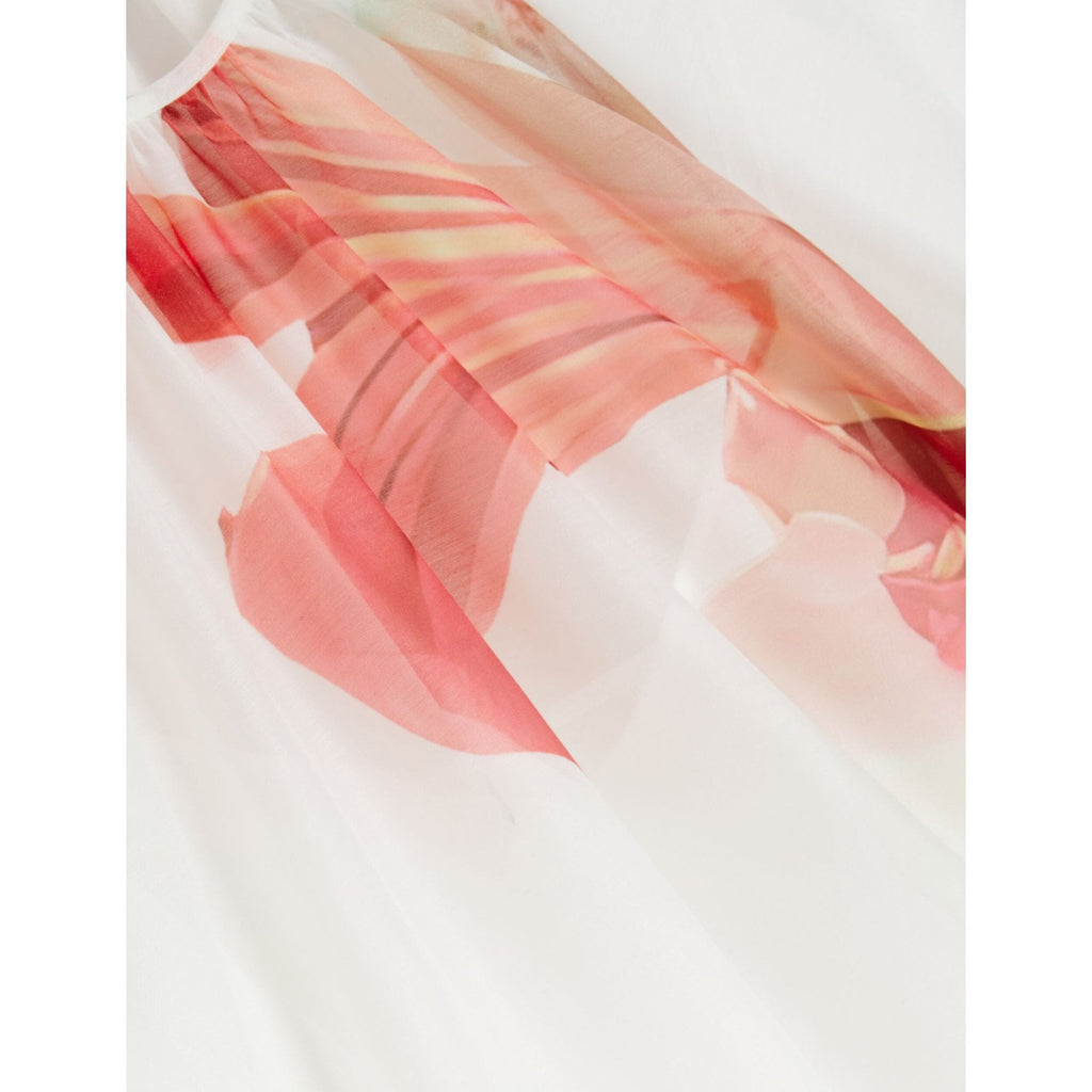 Eriana Organza Print Detail Bishop Sleeve Blouse