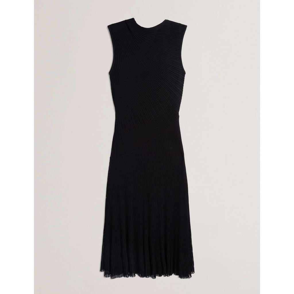 Celyina Sheer Detail Textured Knit Midaxi Dress